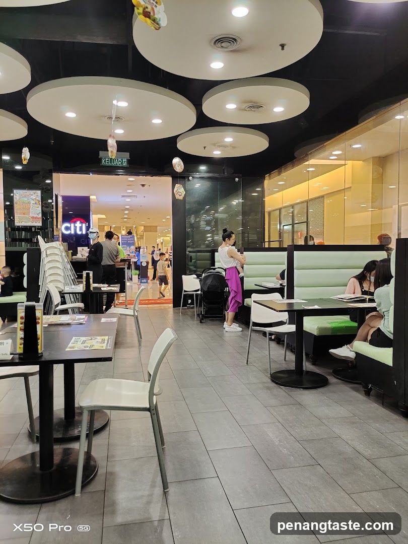 Interior of a food court or café