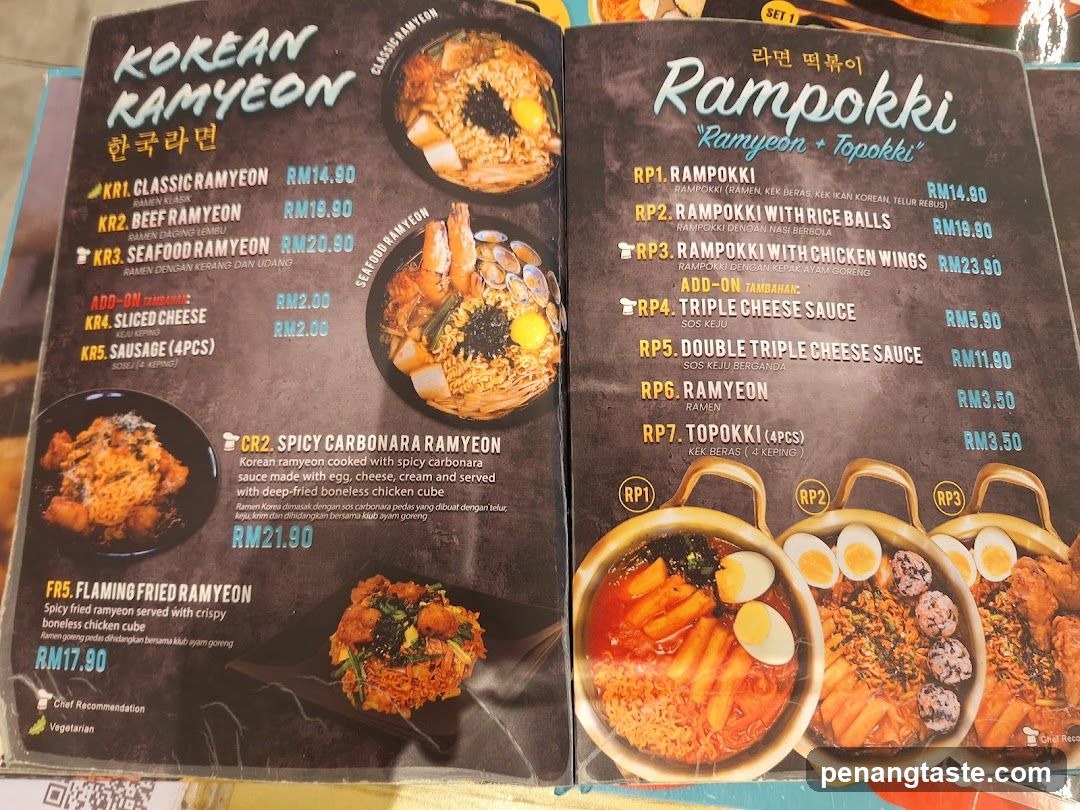 Korean Ramyeon & Rampokki Menu