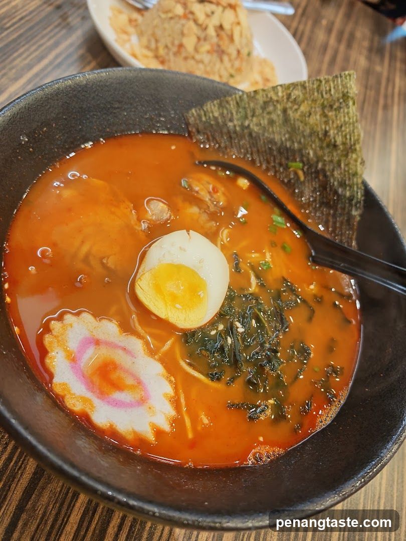 Ramen bowl with toppings