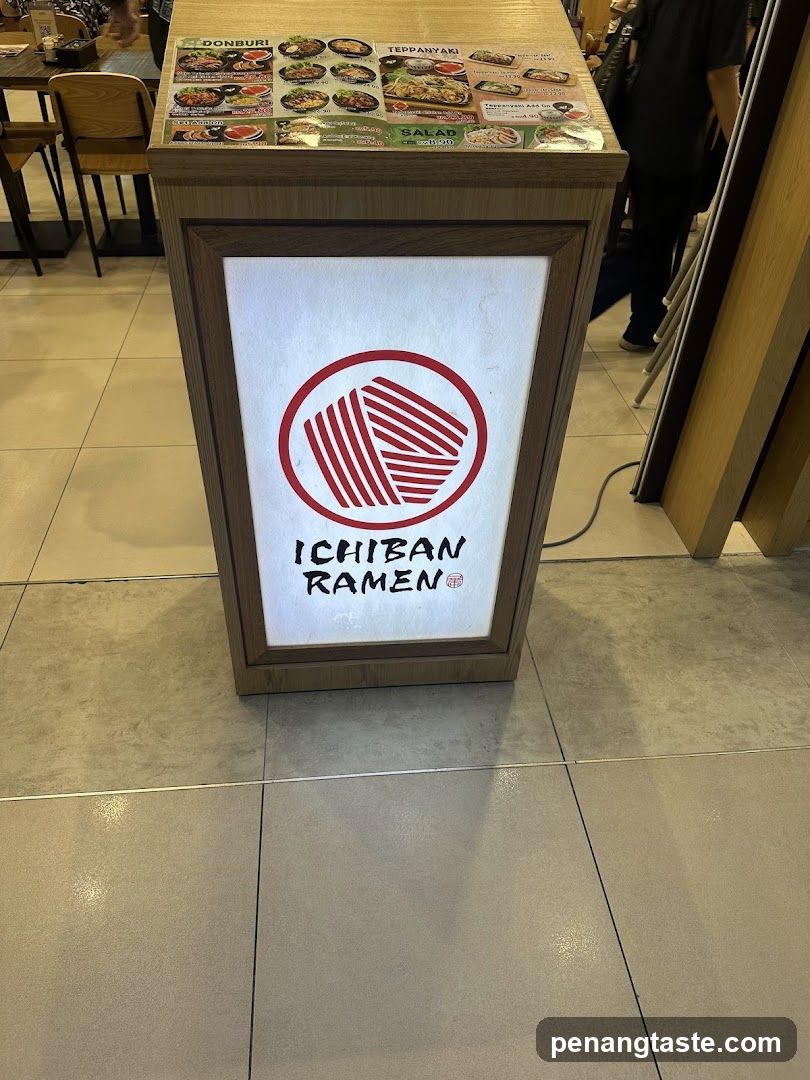 Ichiban Ramen Counter Signage