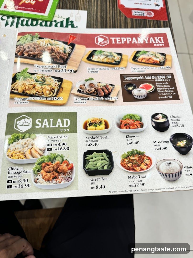 Teppanyaki and Salad Menu
