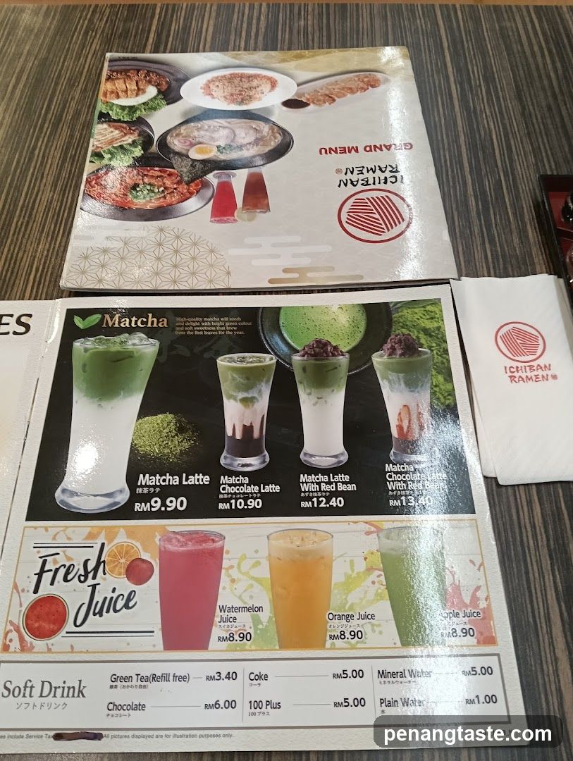 Ichiban Ramen Menu