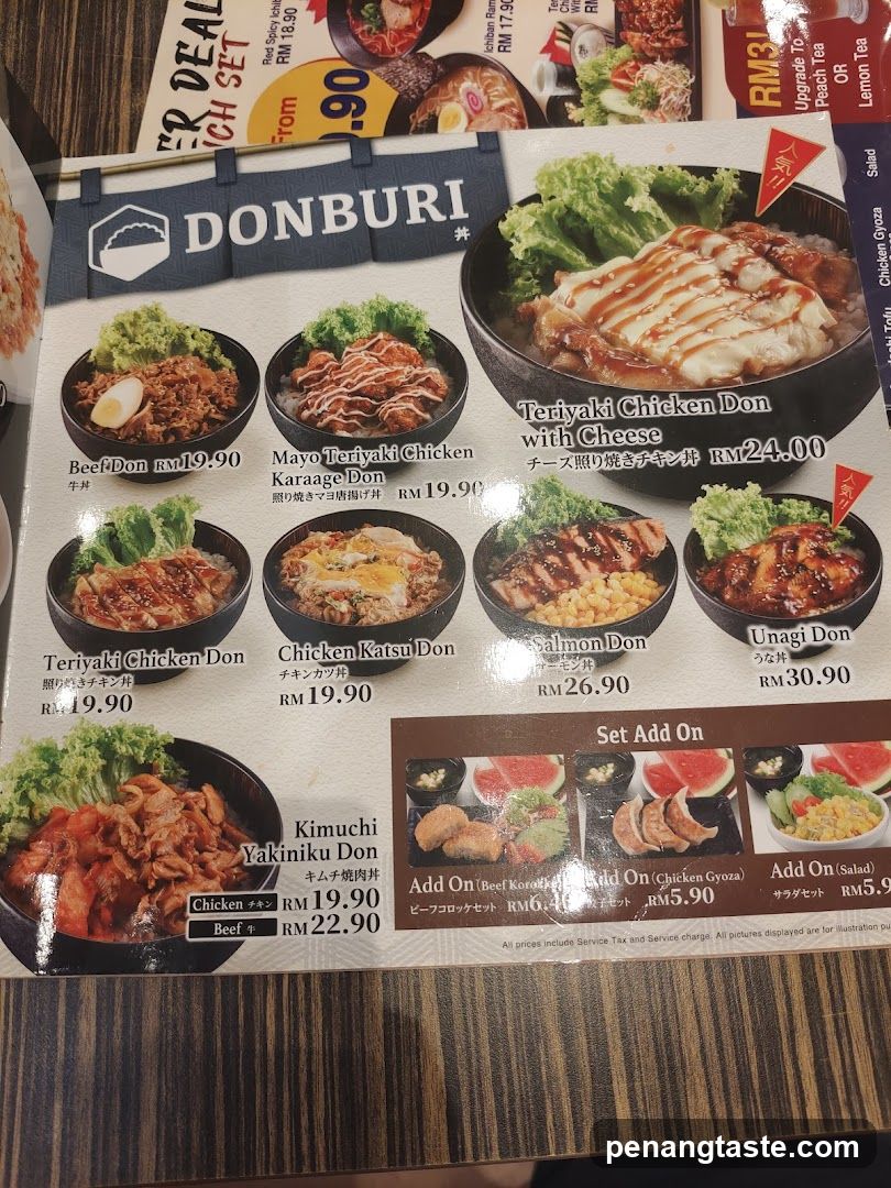 Donburi Menu