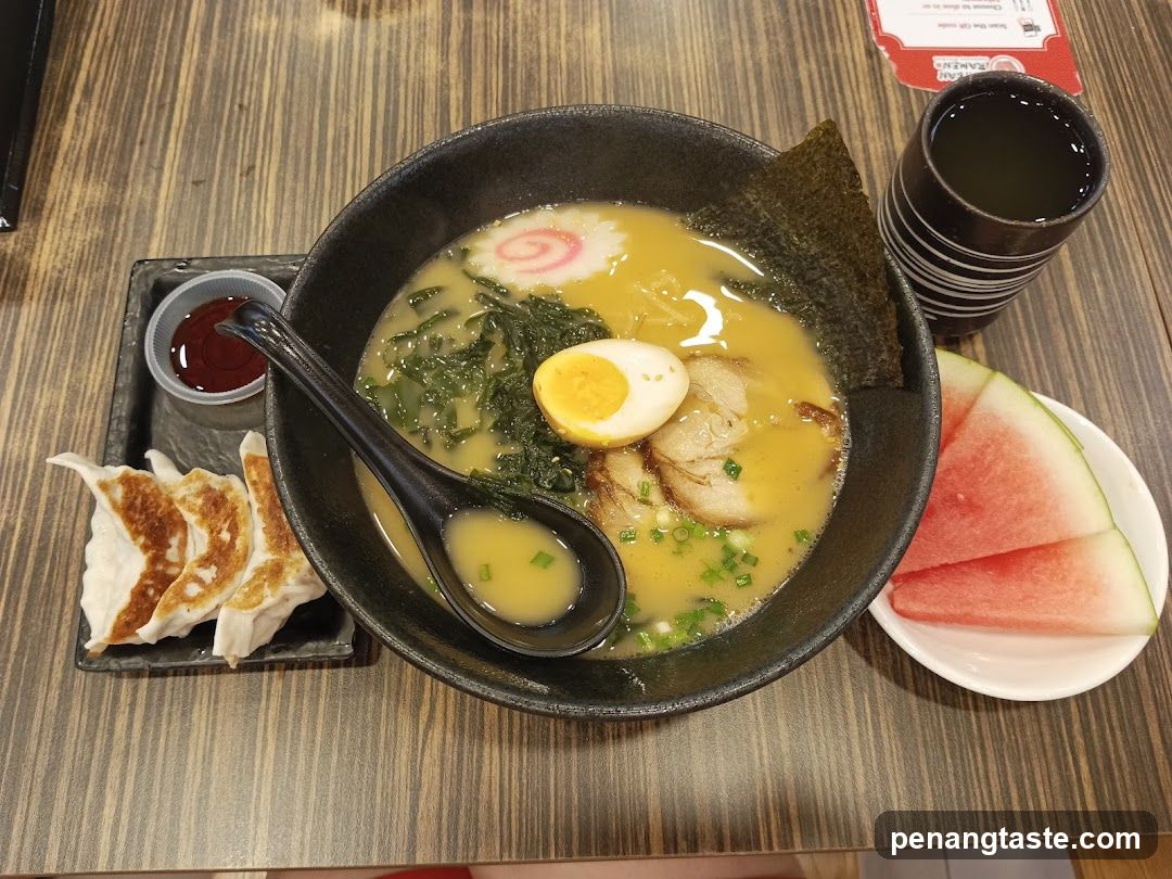 Ramen meal with side dishes