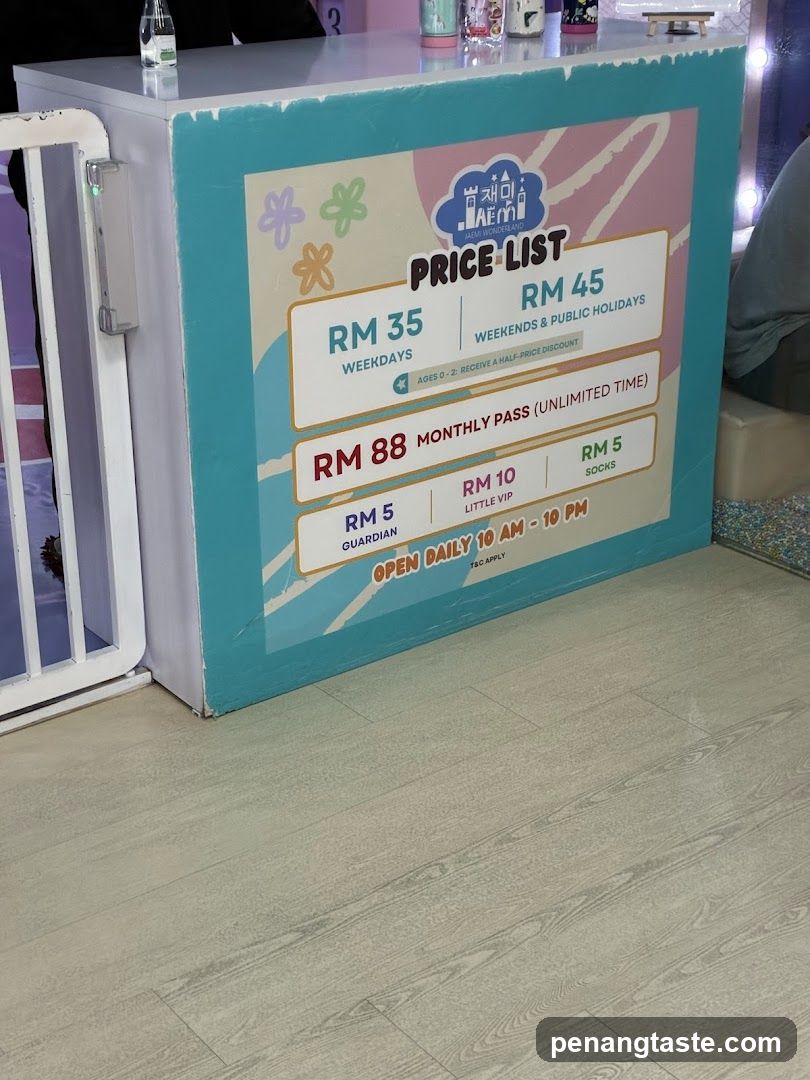 Price List Sign at Counter