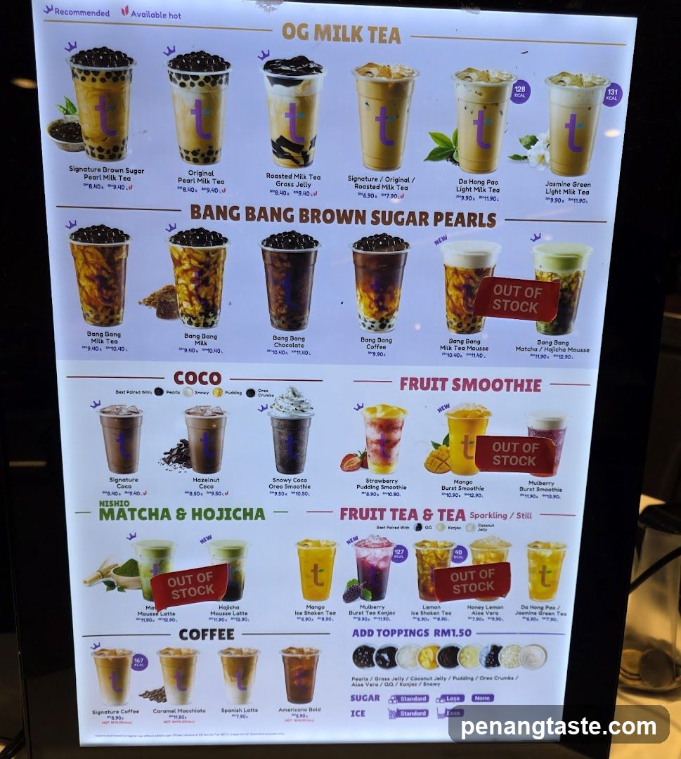 OG Milk Tea Menu Board