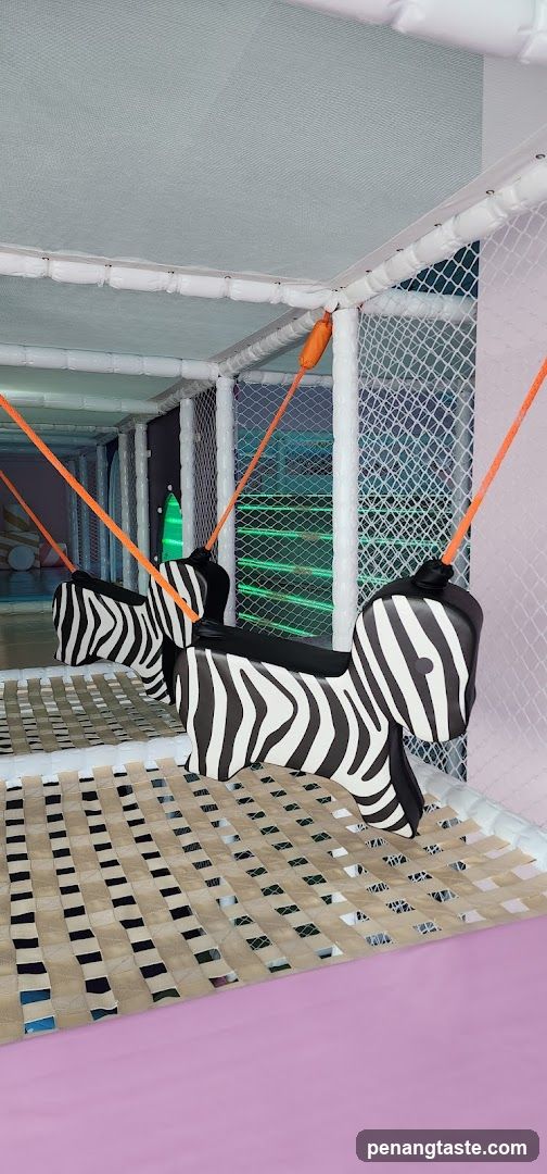 Indoor Play Area with Zebra Swings