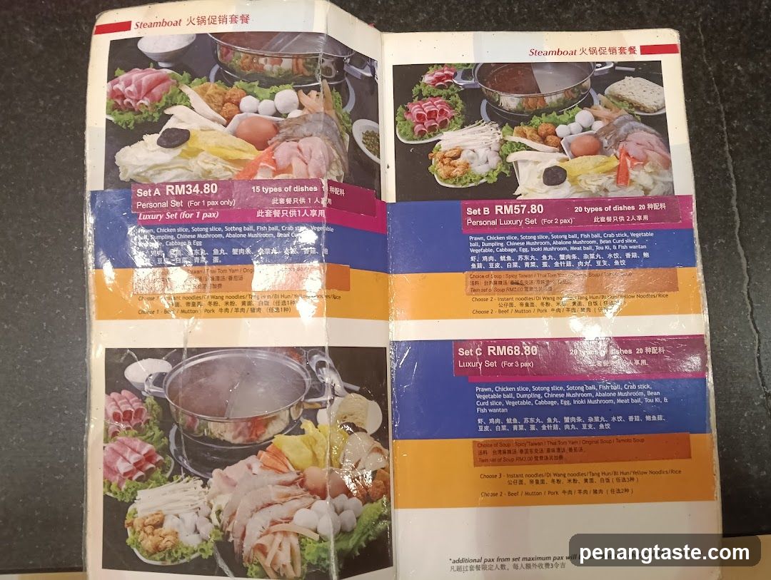 Steamboat Hot Pot Promotional Sets Menu