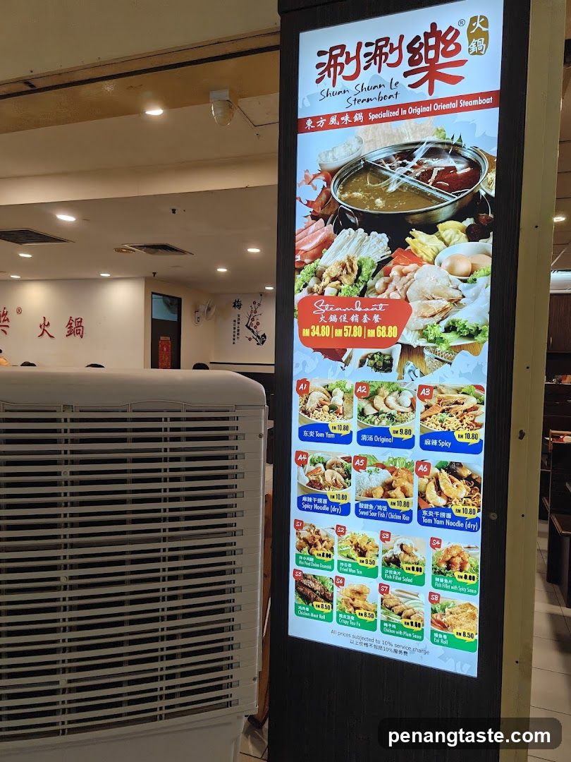Shuan Shun Le Steamboat Menu Board