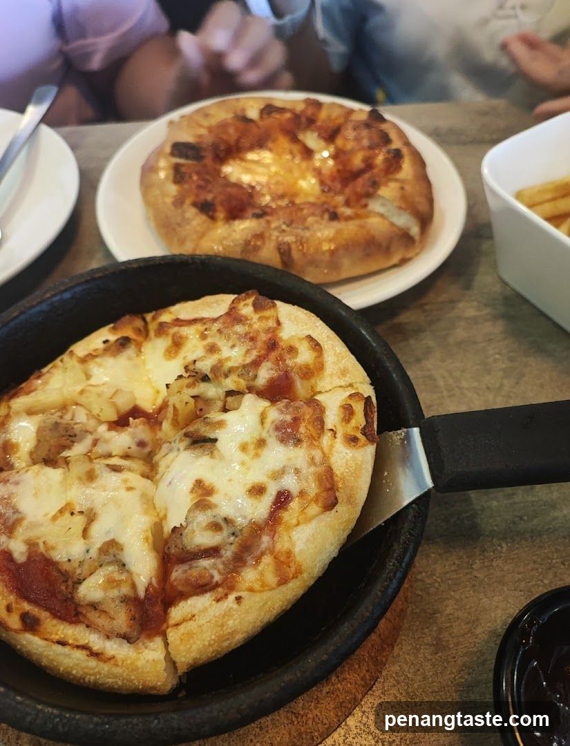 Pizza meal at restaurant
