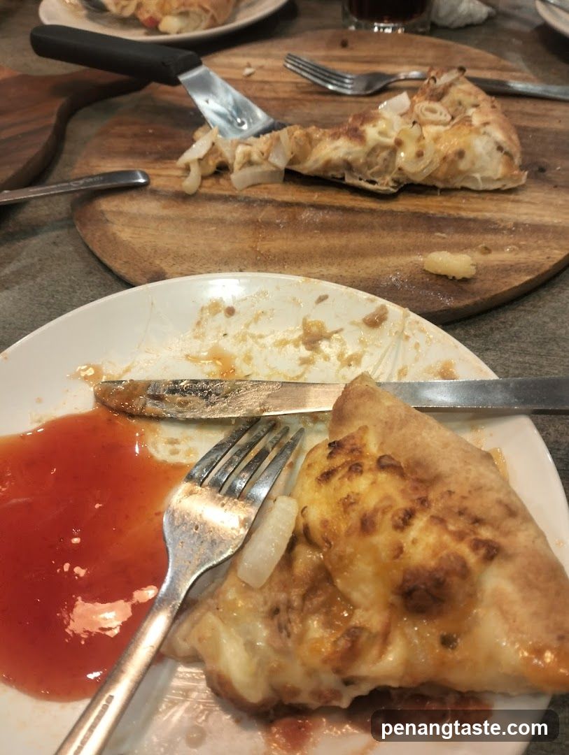 Pizza meal at dining table