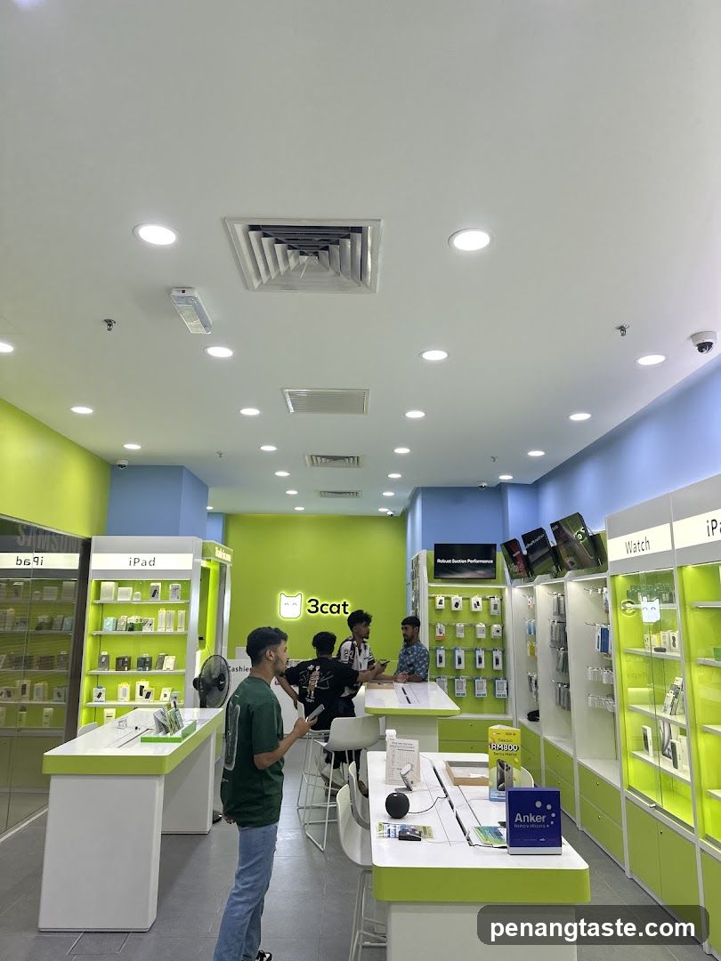Interior of electronics store