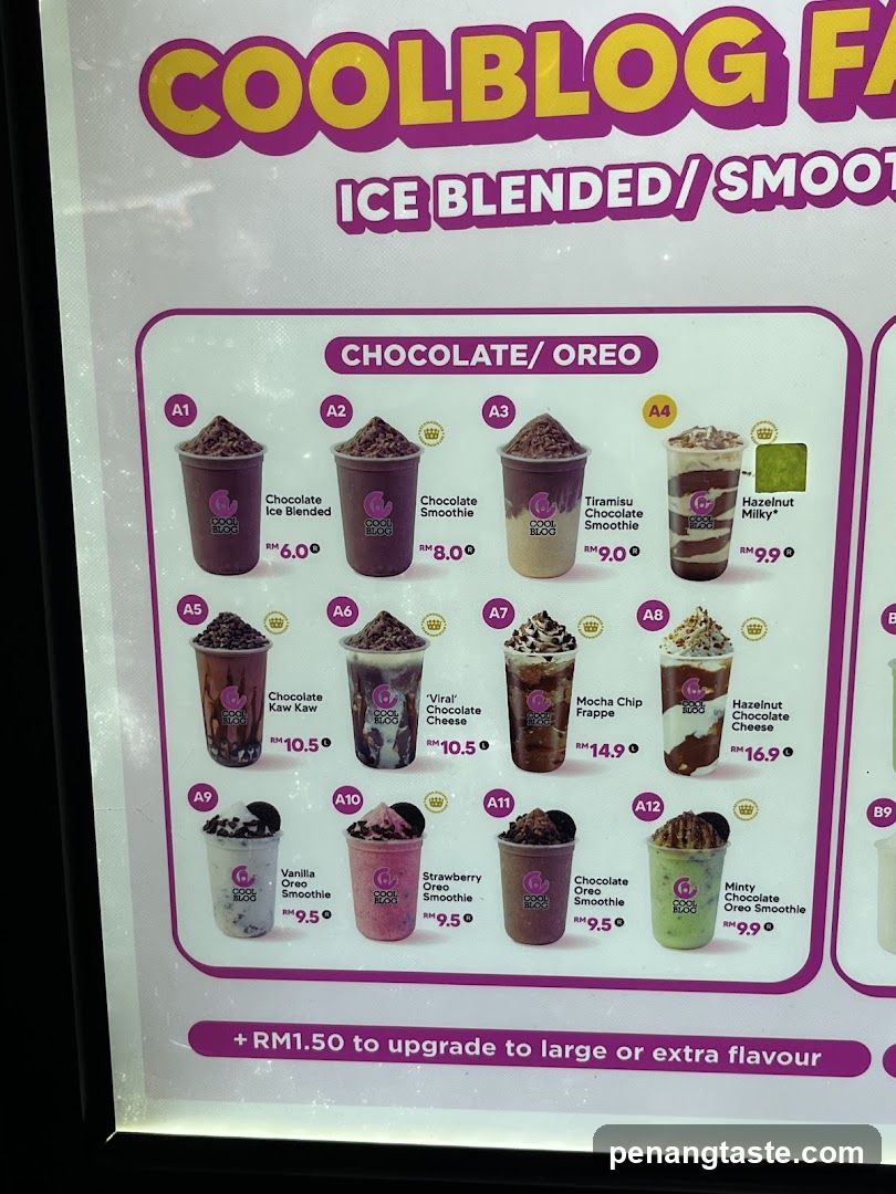 Coolblog Ice Blended/Smoothie Menu