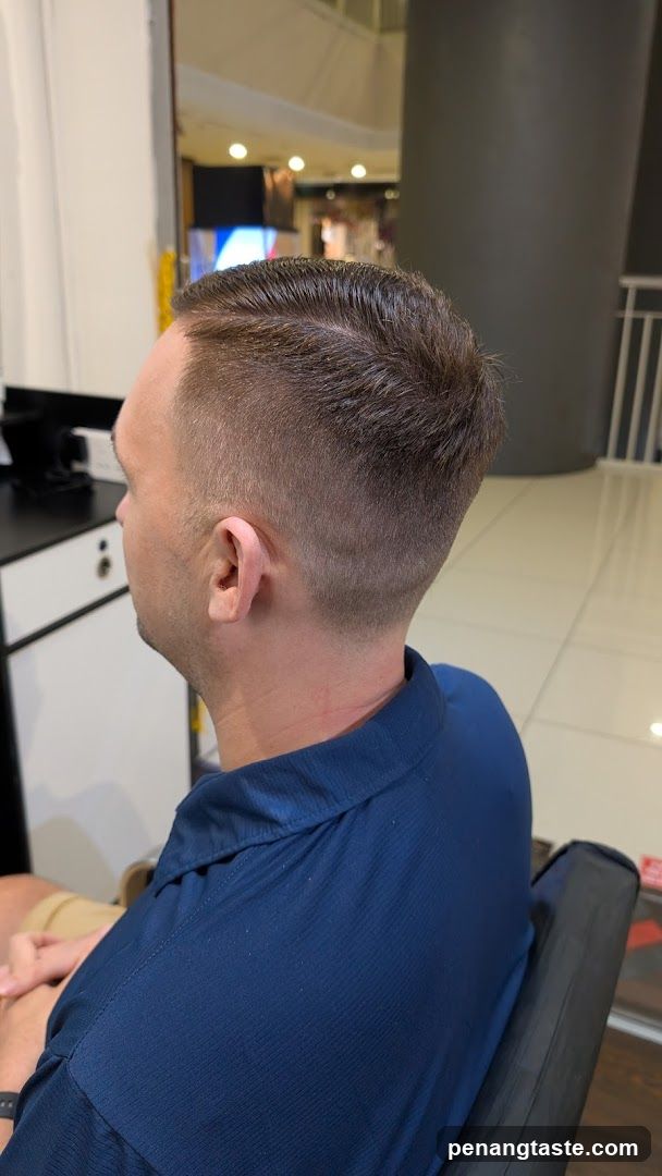 Man in barber chair