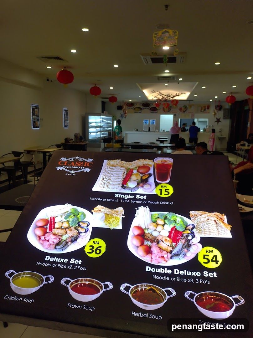 Classic Steamboat Menu Display