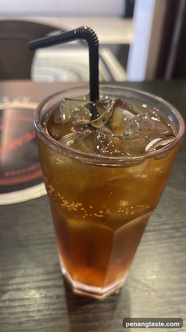 Iced beverage on table