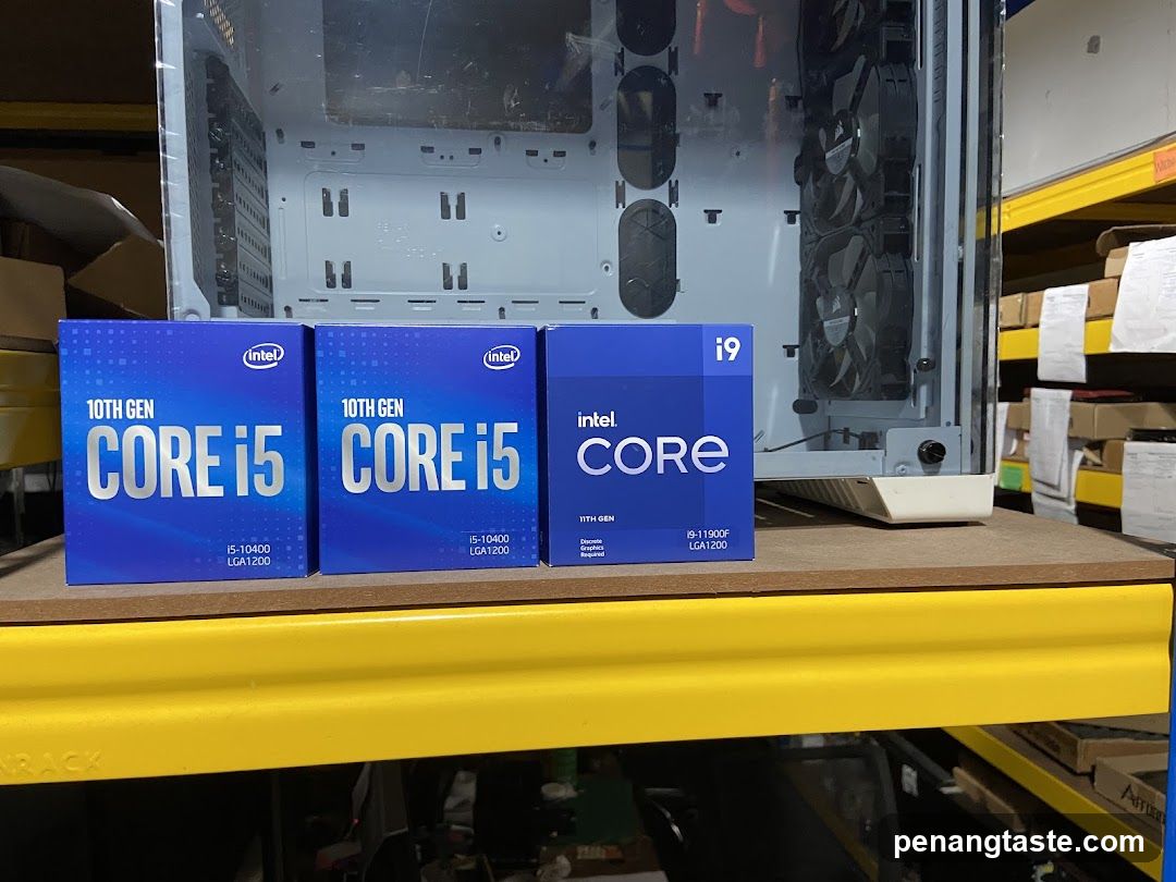 Computer Components on Shelf