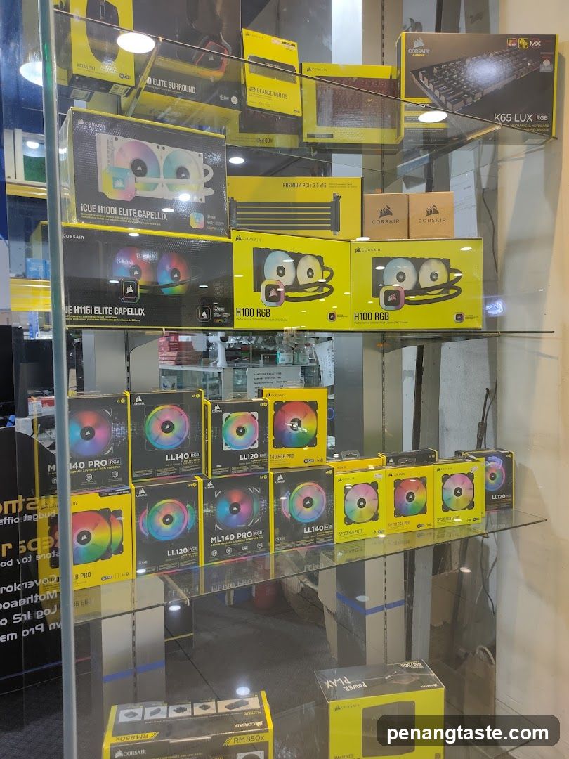 Storefront Display of Corsair Products
