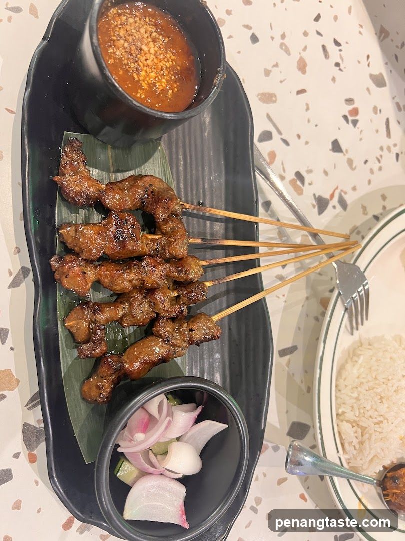 Beef Satay with Peanut Sauce and Rice