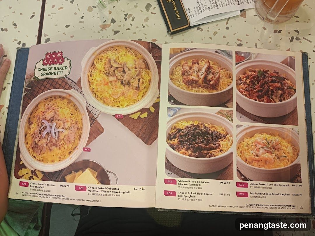 Cheese Baked Spaghetti Menu