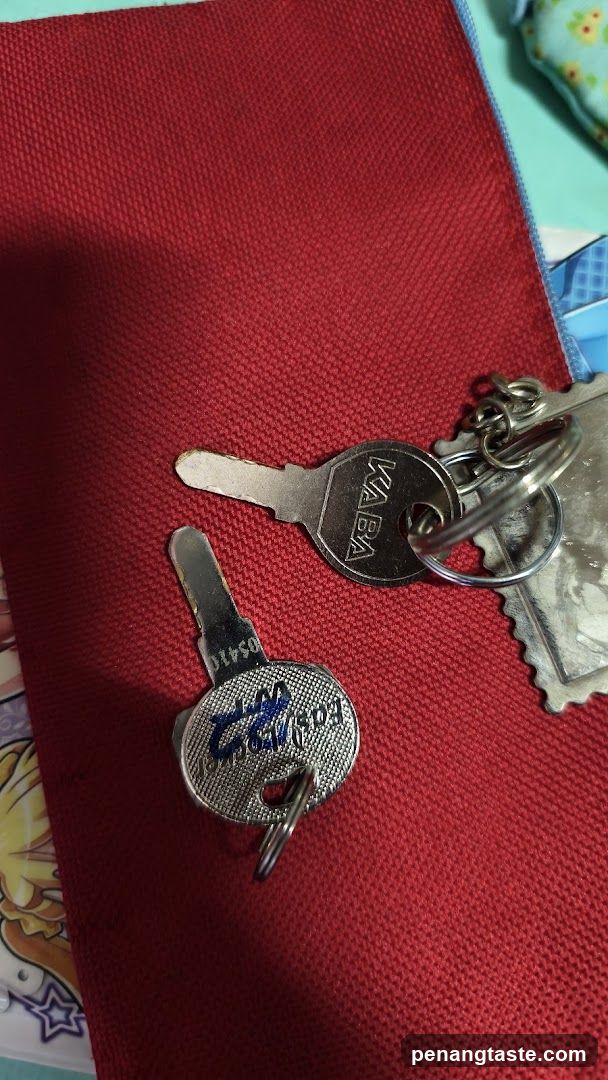 Keys on red fabric