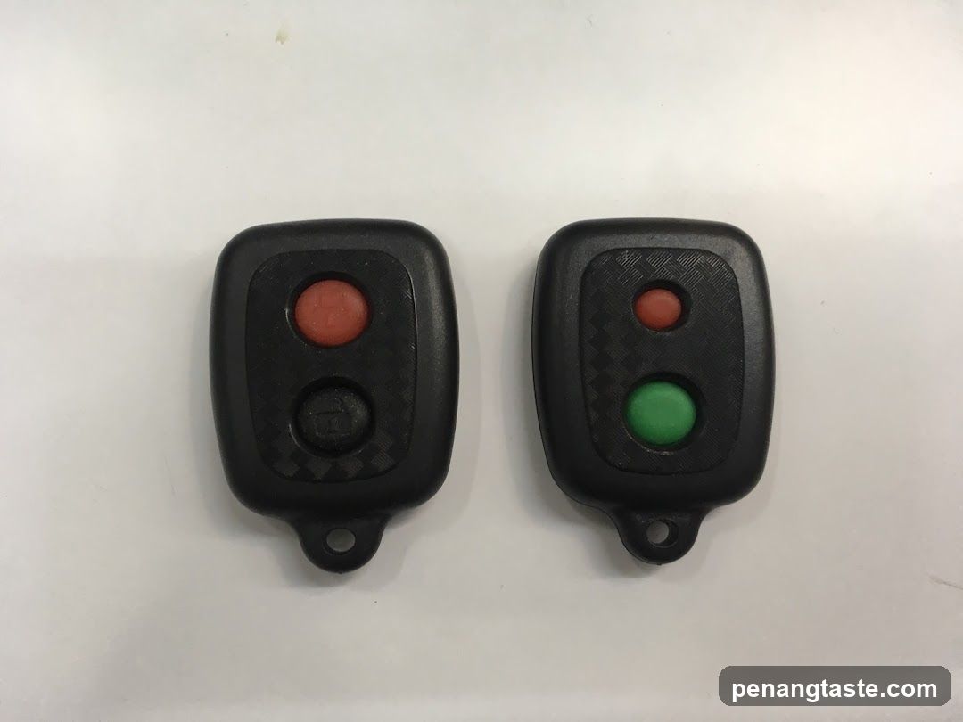 Two car key fobs