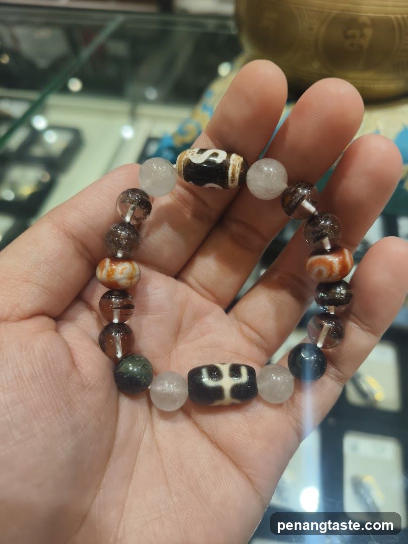 Beaded Bracelet with Dzi Beads