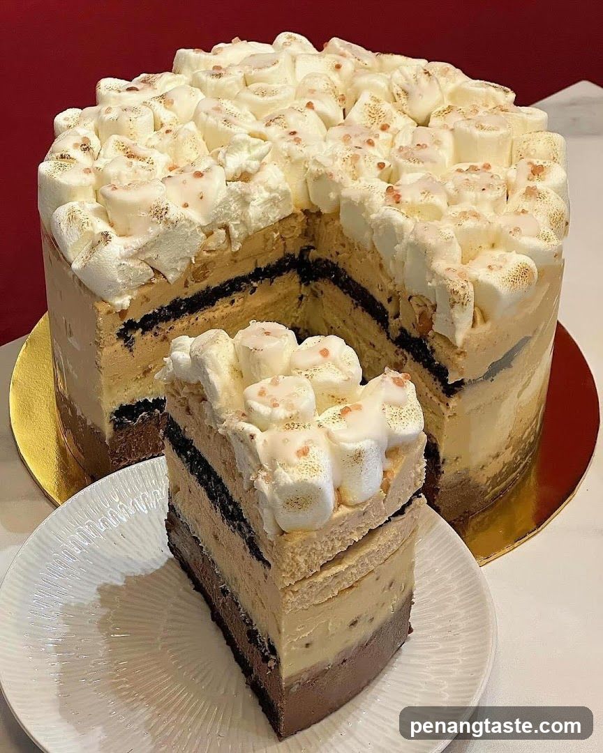 Layered Cake with Marshmallows