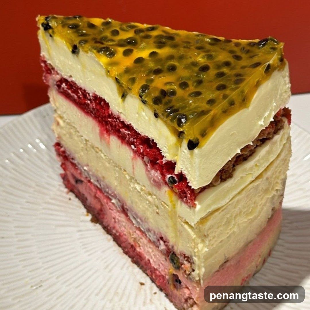 Layered Passion Fruit and Berry Cake