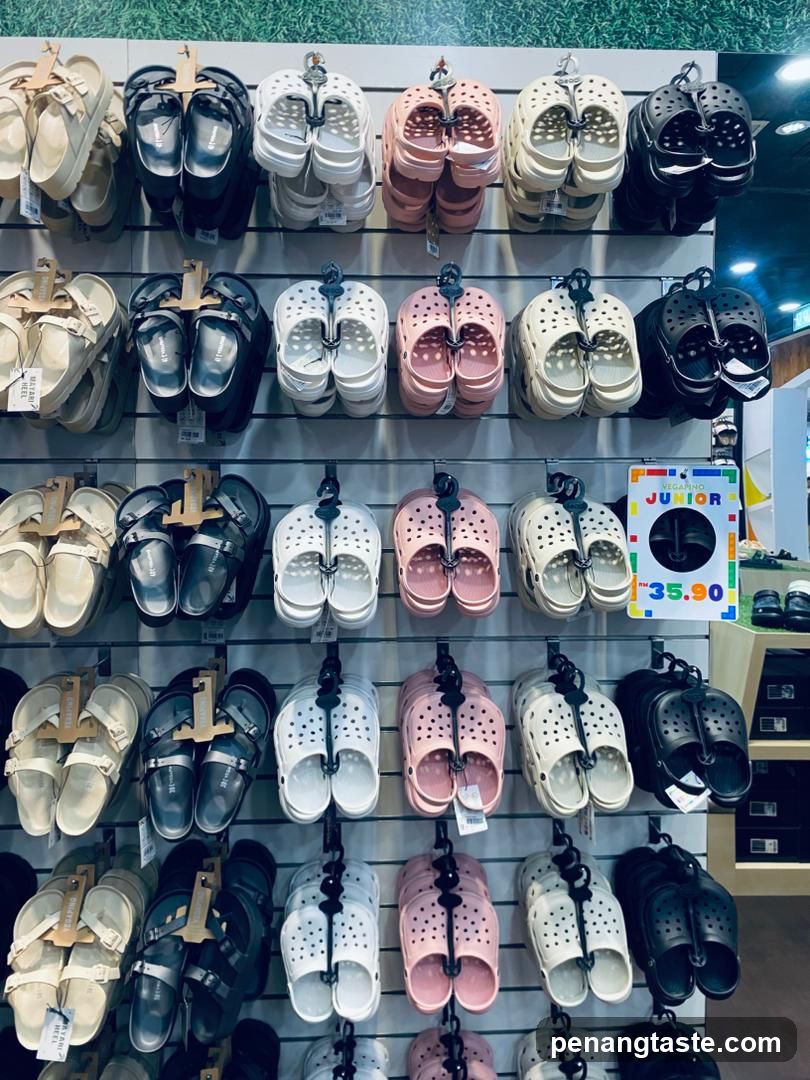 Display of Crocs-style Footwear