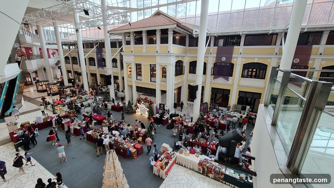 Indoor Market with Festive Decorations