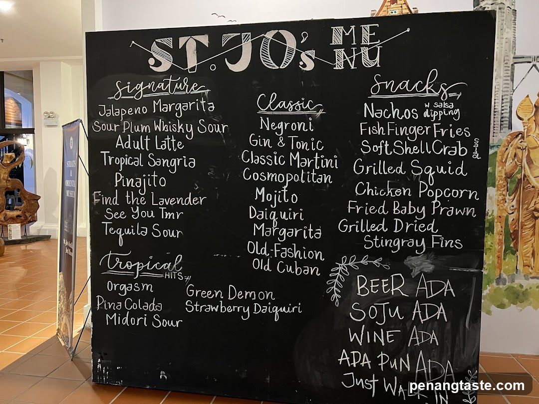 ST.JO'S MENU