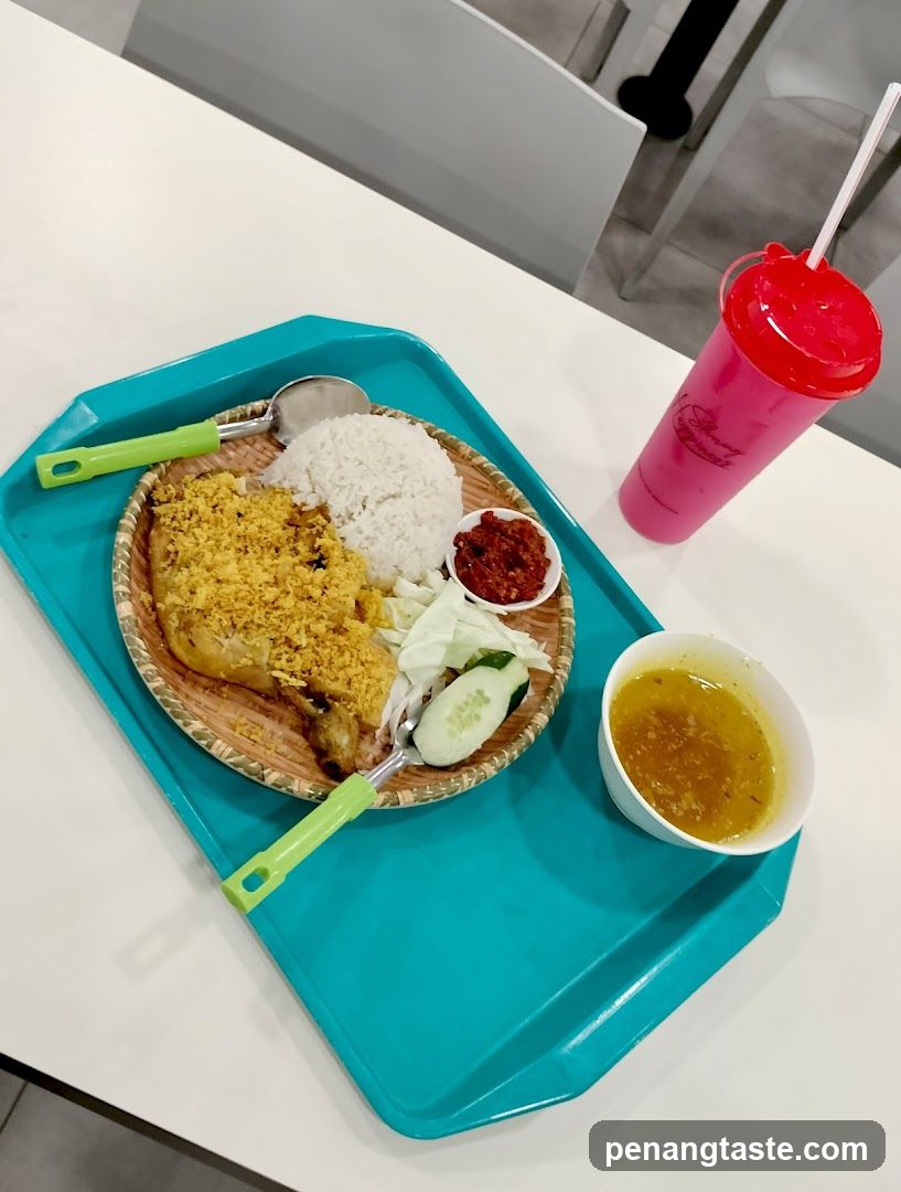 Meal Tray with Fried Chicken and Rice