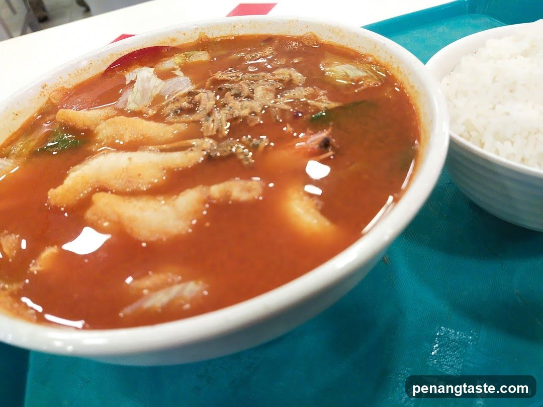 Bowl of Red Soup with Rice