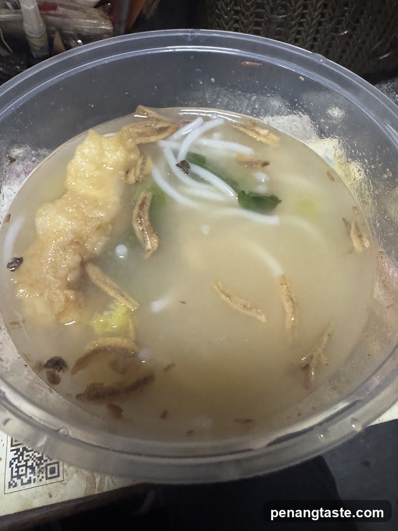 Bowl of Noodle Soup with Fish Dried Anchovies