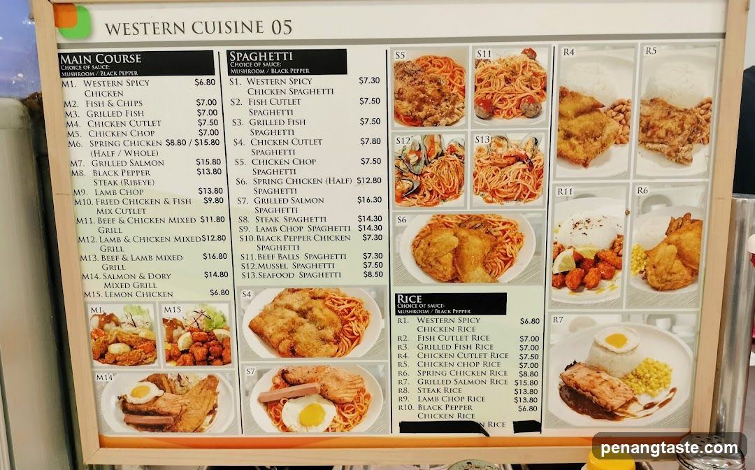Western Cuisine Menu Board