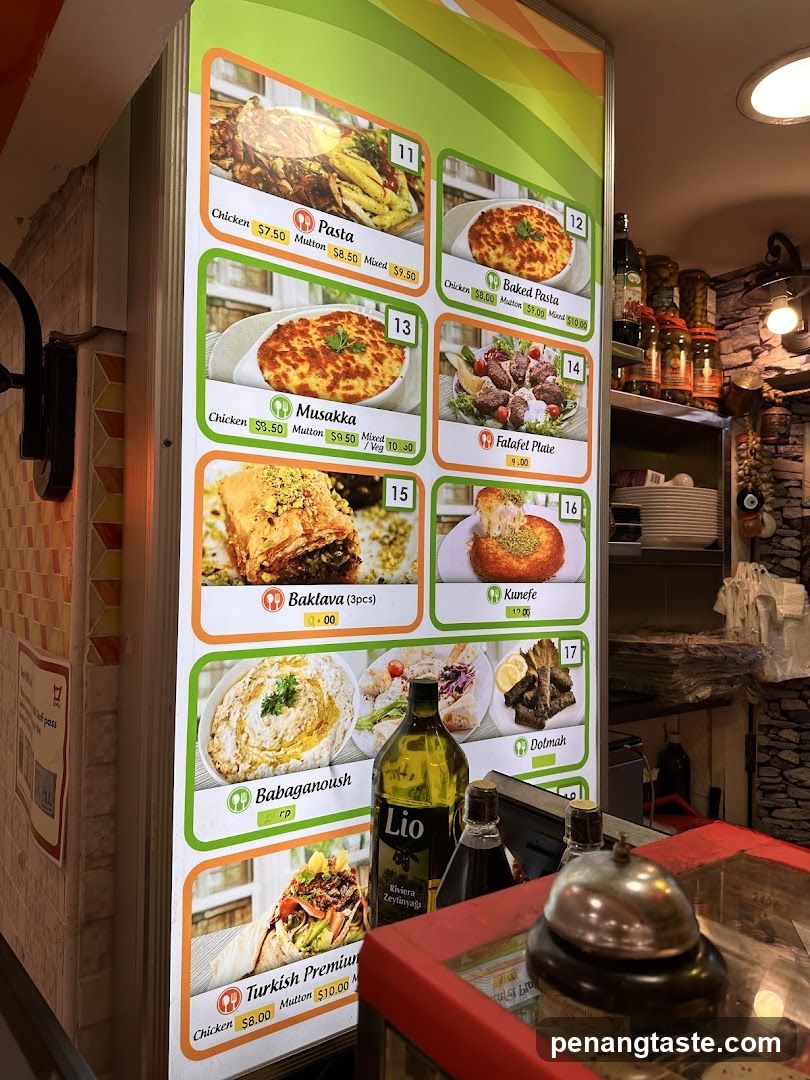 Turkish Food Menu Board