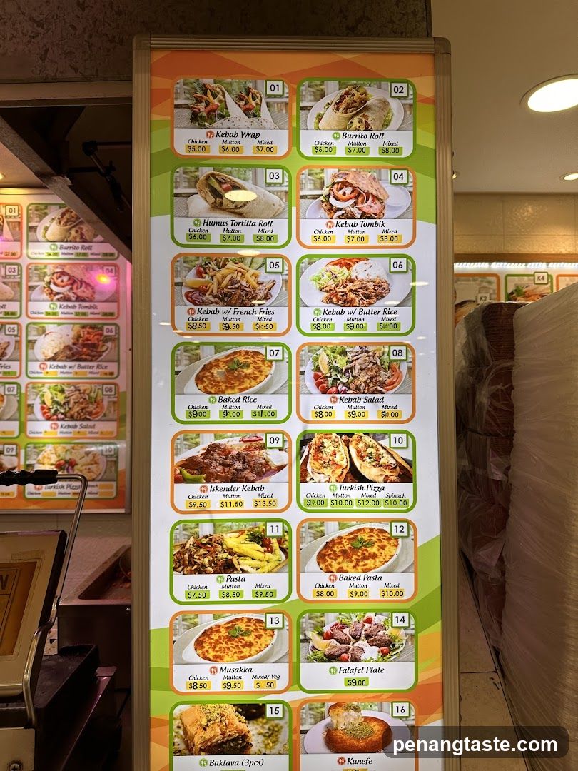 Kebab Shop Menu Board