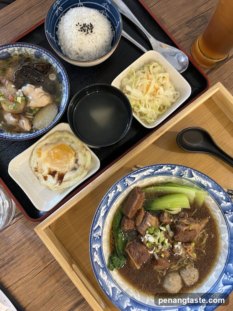 Dining tray with Chinese dishes