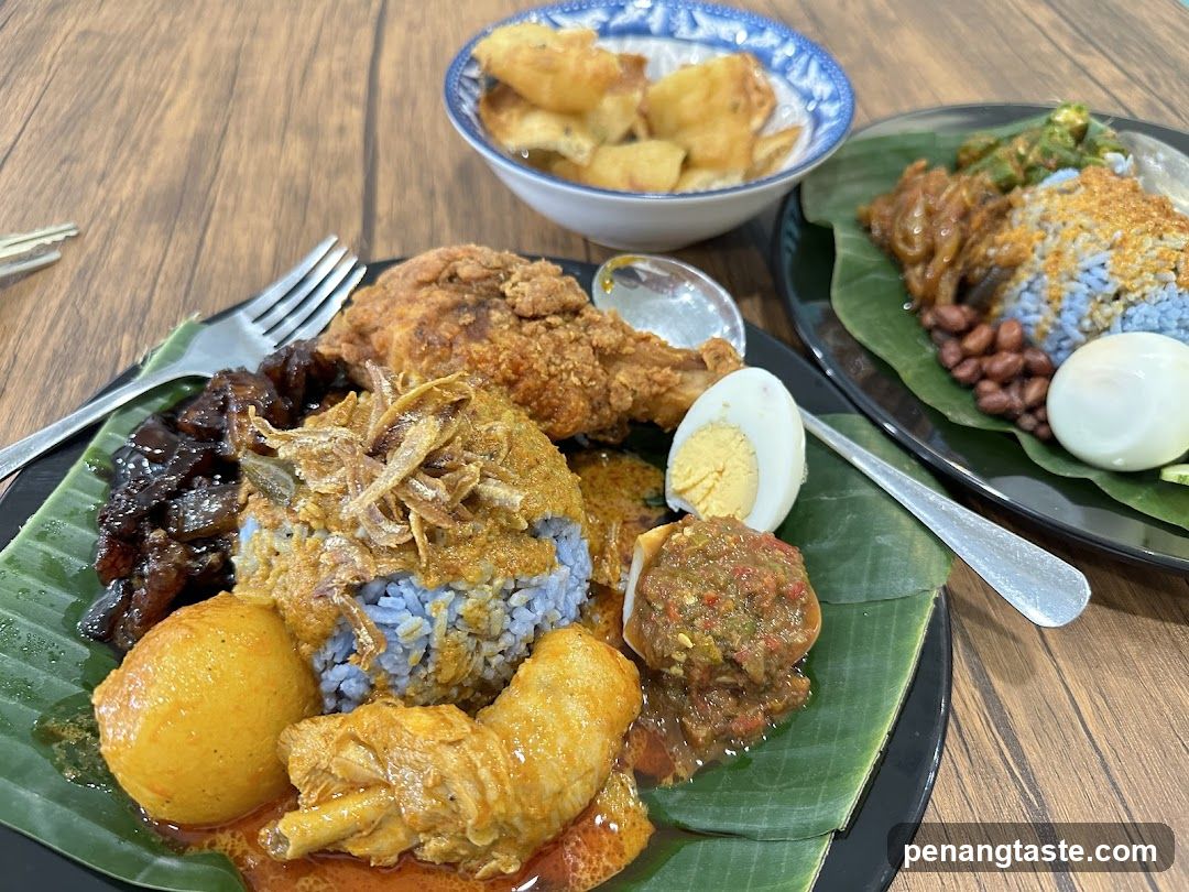 Food served on banana leaves