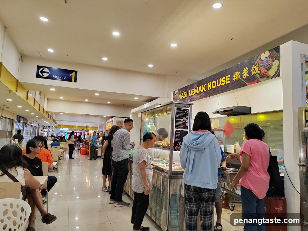 Food court interior with Nasi Lemak House stall