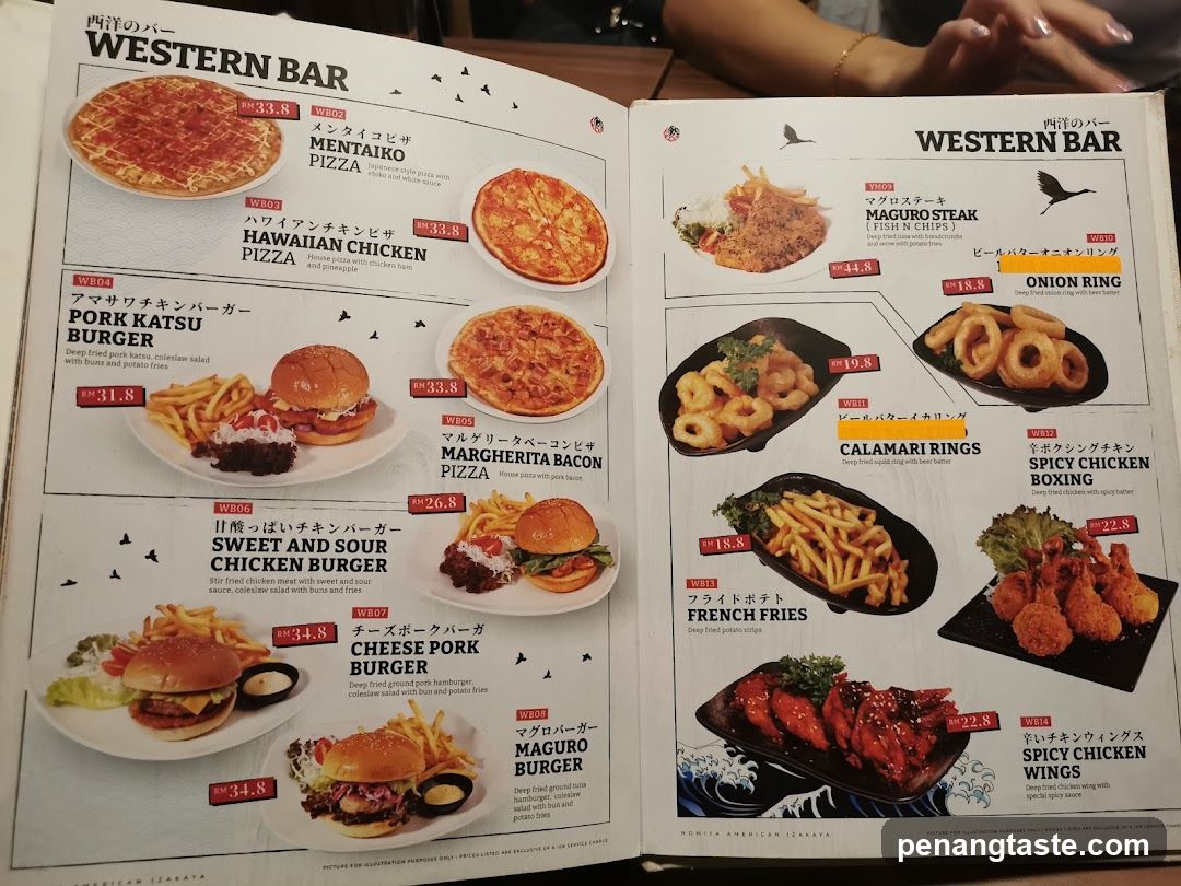Western Bar Menu
