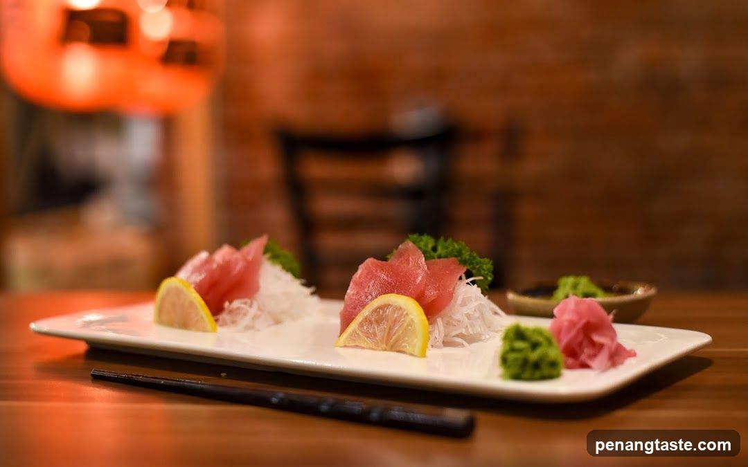 Sushi Plate on Wooden Table