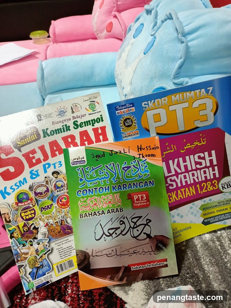 Educational Books on Bed