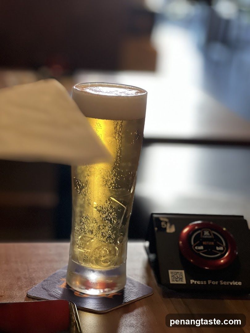 Beer Glass on Bar Counter