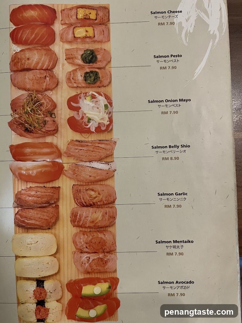 Salmon Sushi Menu