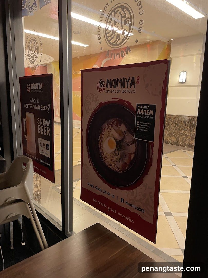 Nomiya American Izakaya storefront window display