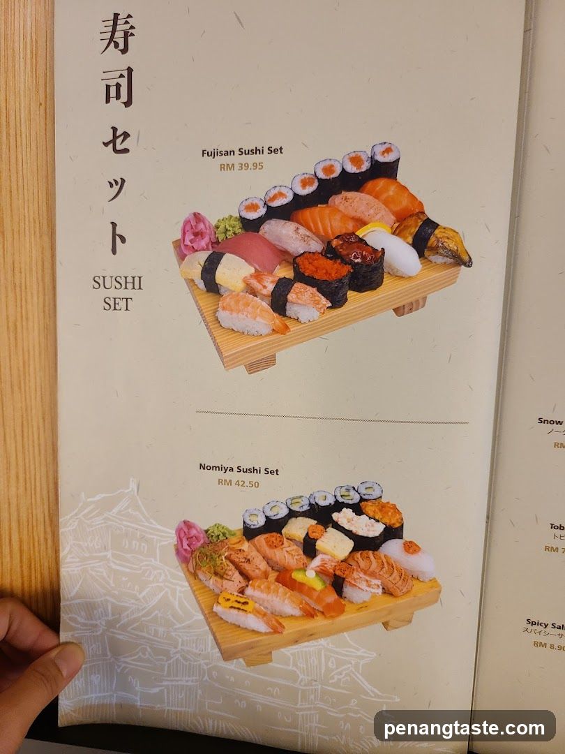 Sushi Sets Menu