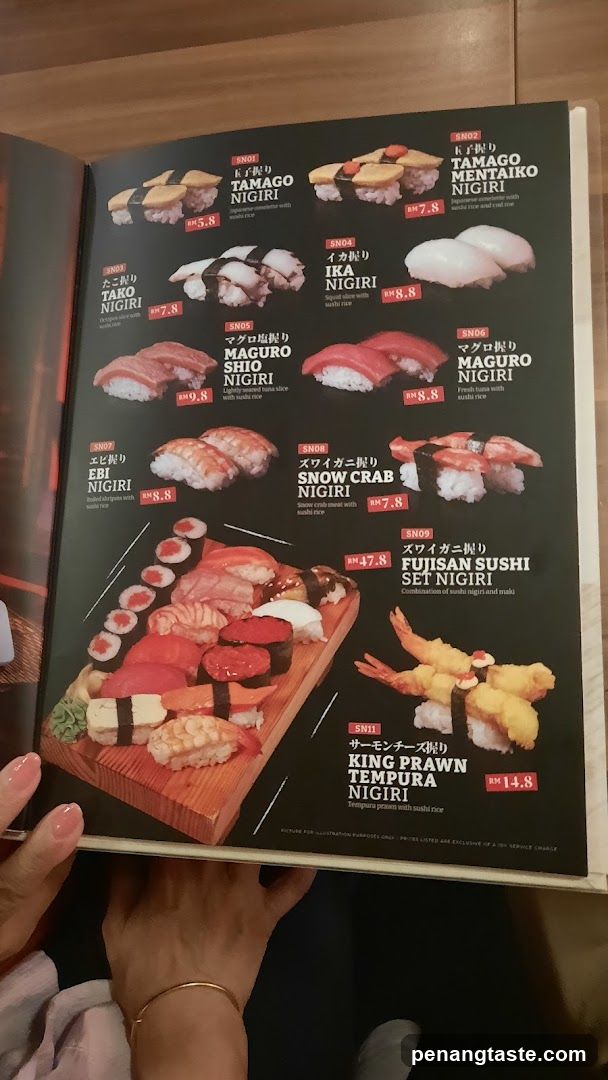 Sushi Menu Page