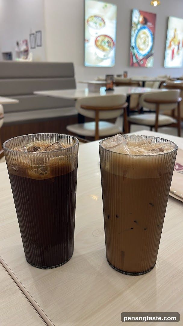 Coffee Drinks in Restaurant Interior